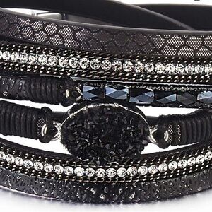 Brand new without tags  Black and Silver Multi-Layer Bracelet
